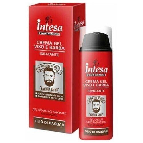 Intesa Гель-крем увлажняющий Intesa для лица и бороды с маслом баобаба, 50 мл