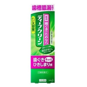 KAO DEEP CLEAN Профилактическая зубная паста с фтором и катехином чая, ар. зеленого чая и мяты 160 гр