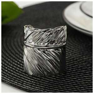 Кольцо для салфетки «Лист», 6,54,55 см, цвет серебряный