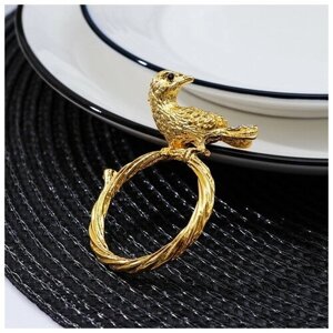 Кольцо для салфетки Nature Птица, 64,51,5 см, цвет золотой