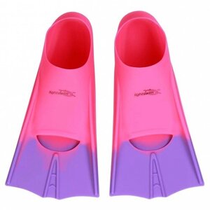 Ласты детские короткие из силикона на размер 28-30 цвет розовый/сиреневый, LSF-11(28-30)-pink/purple