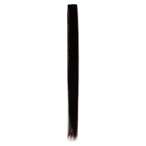 Локон накладной искусственный 50(5) см волос прямой матт 5гр на заколке тёмн рус 6А# 7435997