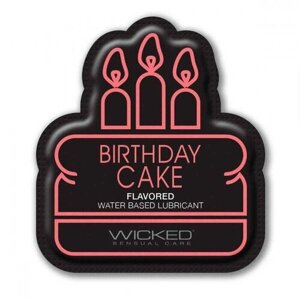 Лубрикант на водной основе со вкусом торта с кремом Wicked Aqua Birthday cake - 3 мл. (цвет не указан)