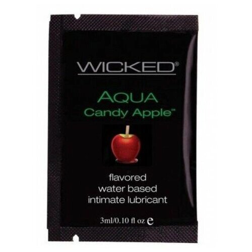 Лубрикант с ароматом сахарного яблока WICKED AQUA Candy Apple - 3 мл.