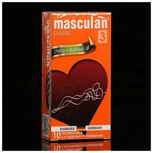 Masculan Презервативы Masculan 3 classic, с пупырышками и колечками, 10 шт