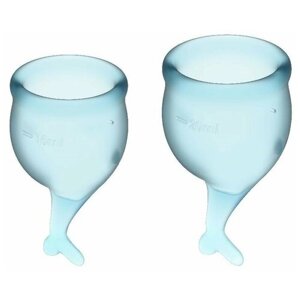Менструальные чаши набор Satisfyer Feel secure Menstrual Cup голубые
