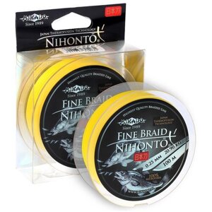 Mikado, Плетеный шнур Nihonto Fine Braid, 100м, 0.45, 37.40кг, Fluo