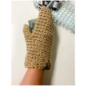 Мочалка-рукавичка, для пилинга, кесе/рукавица-для бани/jute. krd