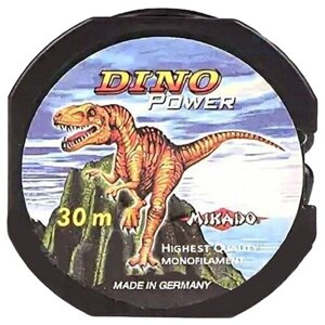Монофильная леска MIKADO Dino Power d=0.1 мм, 30 м, 2 кг, прозрачный, 1 шт.