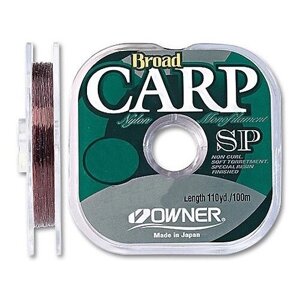 Монофильная леска OWNER Broad Carp Special d=0.3 мм, 100 м, 6.7 кг, темно-коричневый, 1 шт.