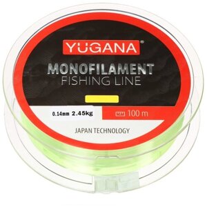 Монофильная леска YUGANA Monolite d=0.14 мм, 100 м, 2.45 кг, yellow, 1 шт.