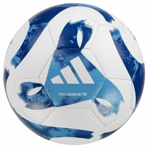 Мяч футбольный ADIDAS Tiro League TB HT2429, размер 5, FIFA Basic, 32 панели, ПУ, термосшивка, бело-синй