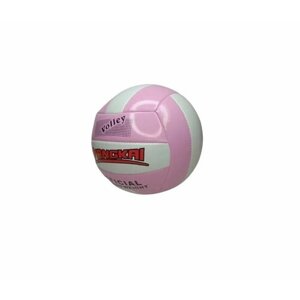 Мяч волейбольный ПВХ бело-розовый