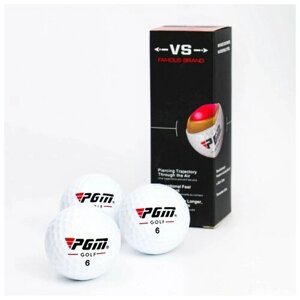 Мячи для гольфа "VS" PGM, трехкомпонентные, d 4.3 см, набор 3 шт