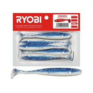 Мягкая силиконовая приманка риппер Ryobi MINNOW (76mm), CN005 (blue boy) упк. 5 шт.)
