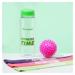 Набор для фитнеса ONLYTOP «На тренировке»3 фитнес-резинки, бутылка для воды, массажный мяч
