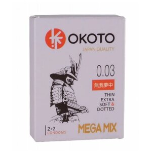 Набор из 4 презервативов OKOTO MegaMIX, прозрачный