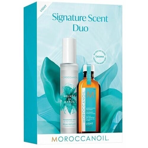 Набор Moroccanoil Moisture Repair Signature Scent Duo Light: восстанавливающее масло, 100 мл + мист для волос, 100 мл