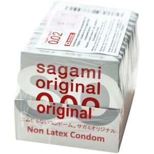 Набор полиуретановых презервативов Sagami Original 002 SET 12 шт. Подарок