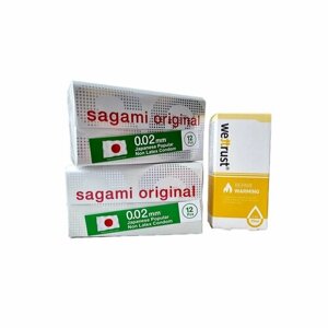 Набор полиуретановых презервативов Sagami Original 002 SET 24 шт. лубрикант в подарок
