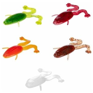Набор приманок Crazy Frog 3,55"9,0 см MIX 5 цветов 50шт. (HS-23-031-N) Helios