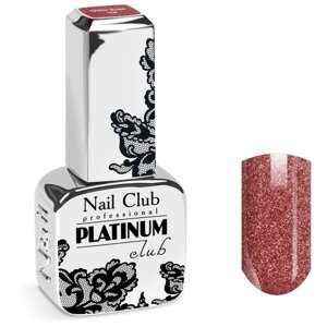 Nail Club professional Эмалевый гель-лак для ногтей с липким слоем PLATINUM CLUB 164 Glitter Rose, 13 мл.