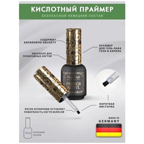 Nail Club professional Кислотный праймер / грунтовка для ногтей Primer Acryl, 18 мл.