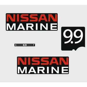 Наклейка для лодочного мотора на колпак Nissan marine 9.9