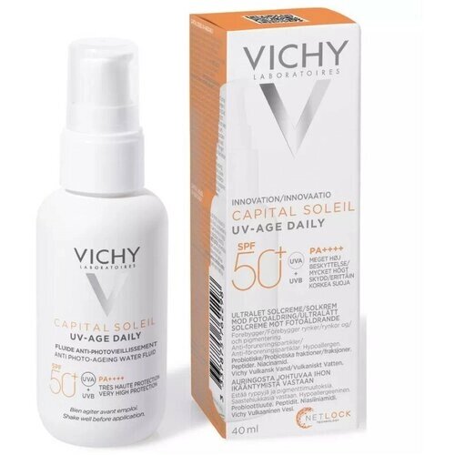 Невесомый солнцезащитный флюид для лица против признаков фотостарения Vichy UV-Age Daily SPF 50+40 мл