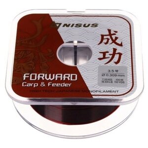 NISUS Леска NISUS FORWARD Carp & Feeder, диаметр 0.309 мм, тест 7.55 кг, 100 м, коричневая