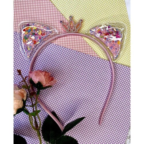 Ободок на голову / ободок красивый / Ободок для принцессы / ободок розовый /корона , стразы / ободок для маленькой девочки