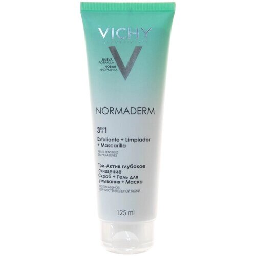 Очищающее средство Vichy Normaderm 3 в 1 Три-Актив для глубокого очищения жирной и проблемной кожи лица, 125 мл