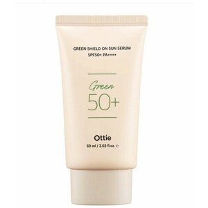 OTTIE, Солнцезащитный серум для чувствительной кожи Green Shield On Sun Serum SPF50+PA (60 мл) / Корея / успокаивающий /для чувствительной кожи