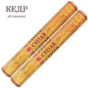 Палочки ароматические благовония HEM ХЕМ Кедр Cedar, 2 упаковки, 40 шт.