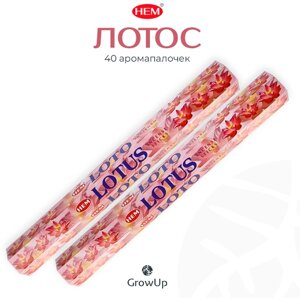 Палочки ароматические благовония HEM ХЕМ Лотос Lotus, 2 упаковки, 40 шт