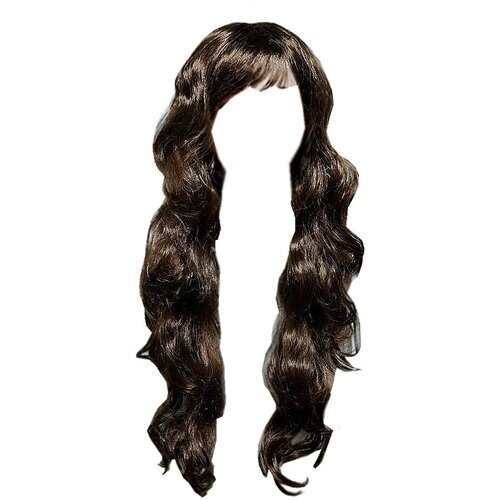 Парик карнавальный искусственный волос волнистый длинный 60 см цвет блестящая брюнетка
