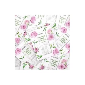 Petitfee Tea Tree Rose Calming Mask Pack Успокаивающая тканевая маска с чайным деревом и розой 30мл. Набор 10 штук.