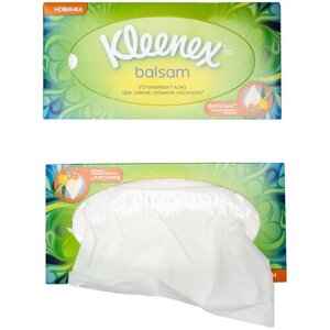 Платочки Kleenex Balsam в картонной коробке, 72 листов, 1 пачка, зеленый