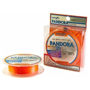 Плетеный шнур Hanzo Pandora Orange X8 1.2 150м 0,19мм 11,9кг