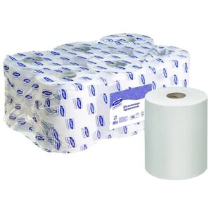 Полотенца бумажные Luscan Professional белые однослойные с центральной вытяжкой 300 м 6 рул. 19.5 х 36 см