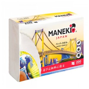 Полотенца бумажные Maneki Dream Z-сложения однослойные 200 лист. 22.5 х 23 см
