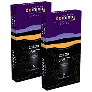 Презервативы domino classic COLOR beauty гладкие, 2 упаковки, 12 шт.