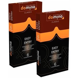 Презервативы DOMINO CLASSIC Easy Entry гладкие с увеличенным количеством смазки, 2 пачки - 12 шт.