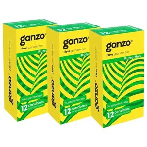 Презервативы Ganzo Ultra Thin, 3 уп. по 12 шт.