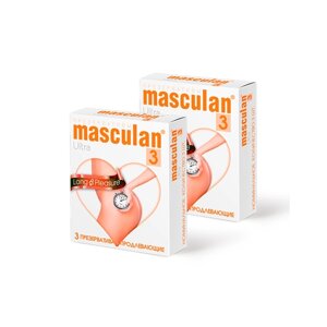 Презервативы masculan 3 Ultra №3, 2шт (6 презервативов, продлевающие с колечками пупырышками и анестетиком)