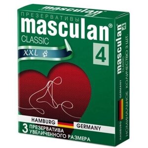 Презервативы Masculan Classic 4 XXL увеличенного размера - 3 шт. 20 см цвет не указан
