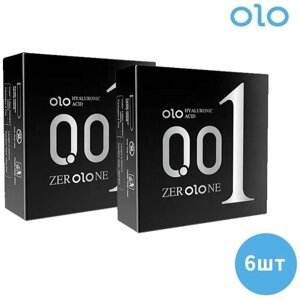 Презервативы OLO ультратонкие латексные особо тонкие, прозрачные, с обильной смазкой, 6 шт ( 2 кор. по 3 шт)