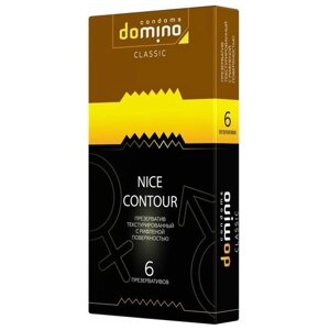 Презервативы с рёбрышками DOMINO Classic Nice Contour - 6 шт, 1 упаковка