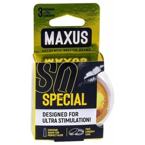 Презервативы с точками и рёбрами в пластиковом кейсе MAXUS AIR Special - 3 шт, 1 упаковка