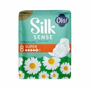 Прокладки гигиенические ультратонкие Ola! Silk Sense ULTRA SUPER , аромат Солнечная ромашка 8 шт.